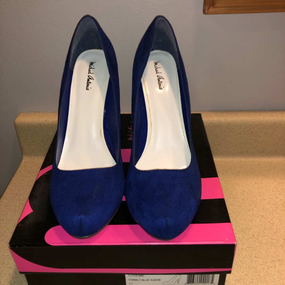 Brand new blue suede shoes